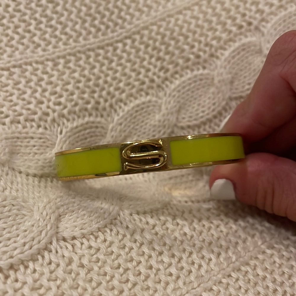 Neon yellow and gold S bangle